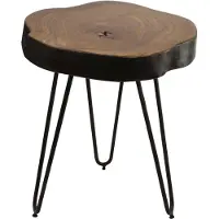 Massivart Beistelltisch Sheesham massiv gebeizt - rund - 35 x 46 cm - SKIVA