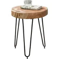 Massivart Beistelltisch Akazie massiv lackiert - rund - 35 x 45 cm - ACAS