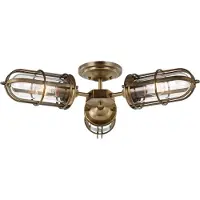 FEISS Elstead Urban Restoration Deckenleuchte E27 3-fach Dunkles Antikmessing Klar IP44
