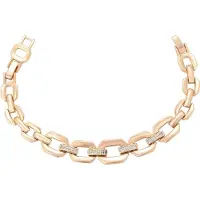 Faina Women Chain Link Bracelet With Rhinestones in Rose Gold | Gr.: onesize