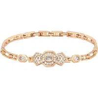 Faina Women Crystal-Studded Link Bracelet in Rose Gold | Gr.: onesize