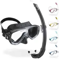 Cressi Onda Mare - Schnorchelset Onda Maske und Schnorchel Mexico Schwarz/Schwarz Einheitsgröße Erwachsene Unisex