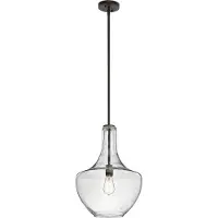 Kichler Everly Zeitgenössische Aufhängung Stahl Bronze Antik Glas 1 Licht E27
