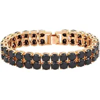 Faina Women Crystal-Studded Bracelet in Rose Gold Black | Gr.: onesize