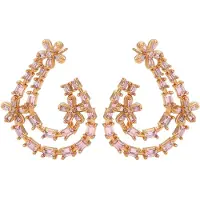 NAEMI Women Earrings in Rose Gold Violet | Gr.: onesize