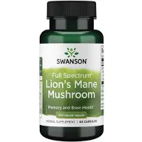 Swanson Health , Full Spectrum Lion's Mane Mushroom(Hericium Pilzpulver),glutenfreie Kapseln 60 St