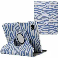 IMoshion 360° drehbare Design Klapphülle für das Samsung Galaxy Tab A9 Plus - White Blue Stripes