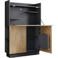 Vicco Sekretär Schreibtisch Alena Anthrazit/Goldkraft Eiche 85 x 28.6 cm, Model 57833
