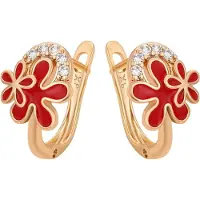Faina Women Huggie Earrings in Rose Gold Red | Gr.: onesize