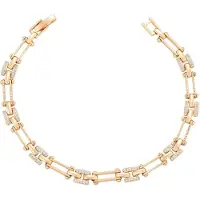 Faina Women Link Bracelet With Rhinestones in Rose Gold | Gr.: onesize