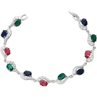 Faina Women Crystal-Studded Bracelet in Silver Multicolor | Gr.: onesize