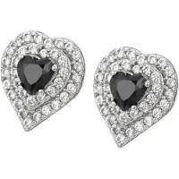 NAEMI Women Earrings in Silver Black | Gr.: onesize