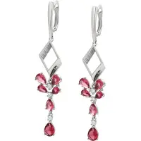 Faina Women Dangle Earrings in Silver Rose Pink | Gr.: onesize