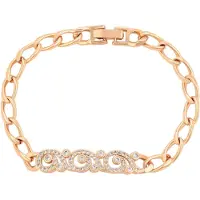 Faina Women Crystal-Studded Chain Link Bracelet in Rose Gold | Gr.: onesize