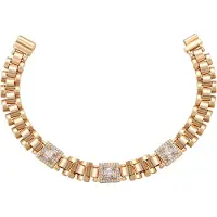 Faina Women Crystal-Studded Box Chain Bracelet in Rose Gold White | Gr.: onesize
