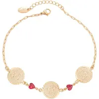 Faina Women Chain Link Bracelet With Charms in Rose Gold Pink | Gr.: onesize
