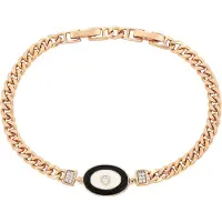 Faina Women Curb Chain Bracelet in Rose Gold Black | Gr.: onesize