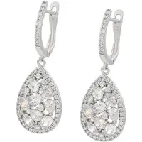 Faina Women Dangle Earrings in Silver White | Gr.: onesize