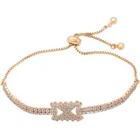 Faina Women Box Chain Bracelet With Rhinestones in Rose Gold | Gr.: onesize