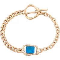Faina Women Crystal-Studded Chain Link Bracelet in Rose Gold Turquoise | Gr.: onesize