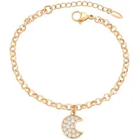 Faina Women Chain Link Bracelet With Moon Motif in Rose Gold | Gr.: onesize