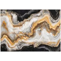 WALLARENA FOTOTAPETE Marmor Gold Schwarz Vlies Tapete Wohnzimmer Schlafzimmer 200x140