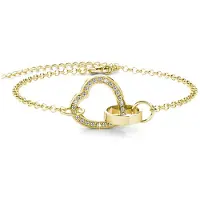 MYC Paris Verschlossenes Herz-Armband - Gold und Kristall