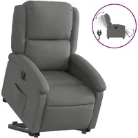 vidaXL Relaxsessel mit Aufstehhilfe Elektrisch Dunkelgrau Stoff
