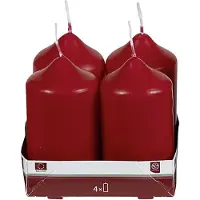 Idema Stumpenkerze 9xØ5cm bordeaux 4 Pack