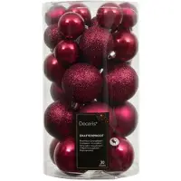 Décoris Weihnachtskugeln-Mix Kunststoff d6 cm pink 30 St.