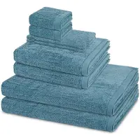 Ross 2 X Wasch- 2 X Gäste- 2 X Dusch- 2 X Handtuch im Set Premium in Petrol | Gr.: onesize
