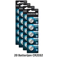 EverActive CR2032 Lithium Knopfzelle Batterien, 3V, 100 Stück