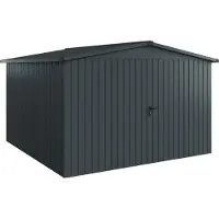 Hörmann Ecostar, Metall-Gerätehaus "Euroline Trend" mit Satteldach ESD 14, anthrazitgrau, 310 x 310 cm, 2-flüglige Tür