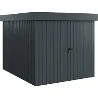 Hörmann Ecostar, Metall-Gerätehaus "Euroline Trend" mit Flachdach EFD 6, anthrazitgrau, 214 x 262 cm, 2-flüglige Tür