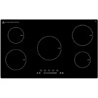 Exquisit EKI901-2 - Inductiekookplaat - 86cm - 5 zones - 9 standen - Touch Boost - Timer - Zwart - Inbouw