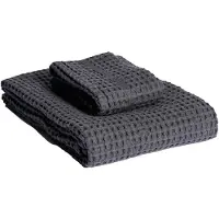 THE ORGANIC COMPANY - Big Waffle Handtuch, Gift Set, dunkelgrau