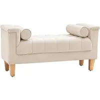 HOMCOM - Sitzbank - 115L x 44B x 58H cm - beige
