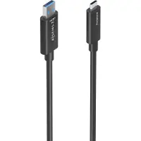 Aisens A157-0925, 15 m, 2 x USB A, USB C, USB 3.2 Gen 2 (3.1 Gen 2), 10 Gbit/s, Schwarz