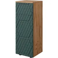 Vicco Midischrank Irma Grün/Goldkraft Eiche 30 x 81 cm mit 1 Schublade, 2 Fächer, Badezimmer, Model 42865