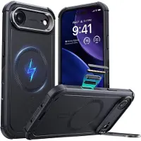 ESR Cyber Tough Magnetic Case (Camera Control, Stash Stand), for iPhone 17 Air, Black