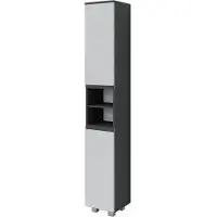 Vicco Badschrank J-Shape Weiß 30 x 190 cm, Model 40128