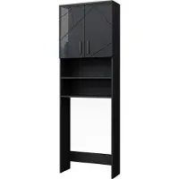 Vicco Waschmaschinenschrank Irma Anthrazit Hochglanz 64 x 190.5 cm, Model 41577