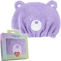 Care Bears Haarhandtuch - CERDA - Bisounours (Care Bears) - saugfähiges Mikrofaser - Turbanformat - Druckknopfverschluss