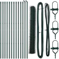 vidaXL Bodenmontierter Sechseckzaun 25 x 1,4 m PVC-beschichteter Stahl