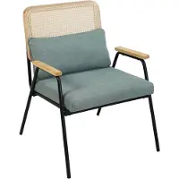 SVITA THEA Loungesessel Rattansessel Retrosessel Rattan Grün