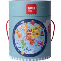 APLI Kids APLI - Weltkarten-Bodenpuzzle rund 48-teilig