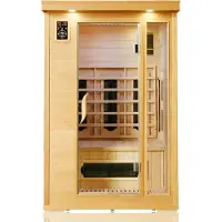 Dewello Infrarotkabine Infrarotsauna WINDSOR 120cm x 100cm inkl. 5 Keramikstrahler, Bodenstrahler und Zubehör, 1 Person