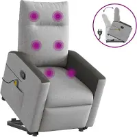 vidaXL Best Möbel Massagesessel mit Aufstehhilfe Wolkengrau Stoff - Fernseh- & Relaxsessel Cloris Neu9161929 2parcel