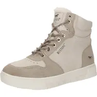 Mustang Winterboots SHOES "Rhonda", Damen, Gr. 36, beige (beige, taupe), Lederimitat, Schuhe Winterboots, High Top Sneaker, Winterboots mit Warmfutter
