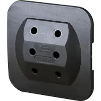 Kopp Steckdosenadapter Euro 3-fach, extra flach, schwarz